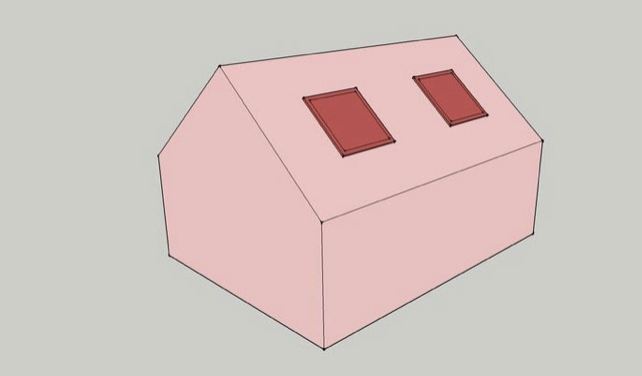 Diagram of a roof light loft conversion with windows in the roof slope
